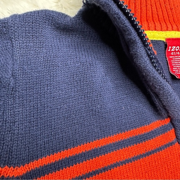 Izod Sweater Blue & Orange Quarter Zip Size 4T - Picture 10 of 16